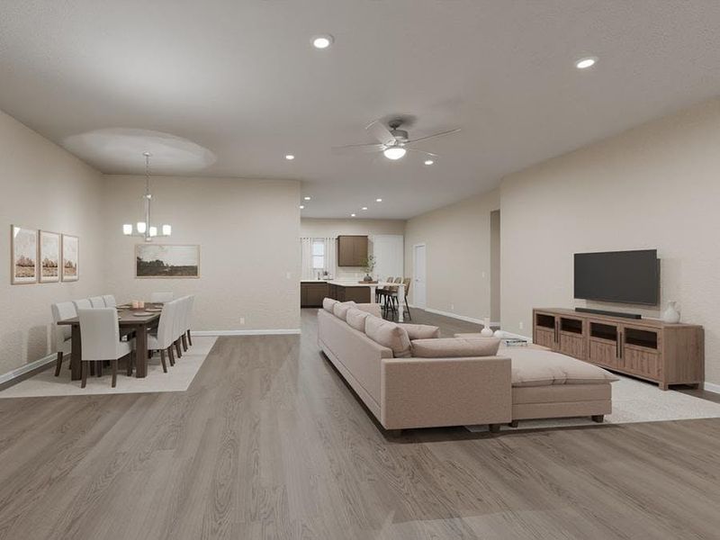 Inside, enjoy a spacious, open living area with airy 10-foot ceilings. (Artist`s rendering)