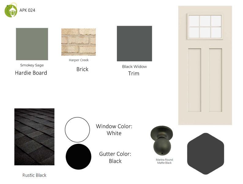 Exterior Selections for The Harrington Townhome at Anderson Park