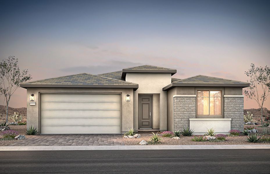 Representative exterior photo of a completed home built from the Refuge by Del Webb in Sun City Anthem at Merrill Ranch, Florence, AZ (Image 2).