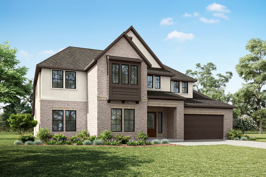 Representative exterior photo of a completed home built from the Echelon by Tri Pointe Homes in Noven, Leander, TX (Image 6). Representative exterior photo of a completed home built from the Echelon by Tri Pointe Homes in Noven, Leander, TX (Image 6).