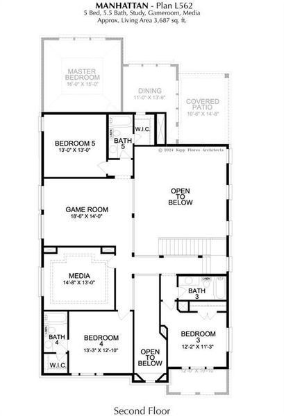2D floor plan layout of this home in East Village - Classic Series, Frisco, TX (Image 5).