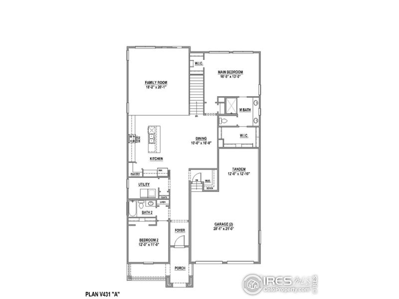 2D floor plan layout of this home in Barefoot Lakes, Firestone, CO (Image 3).