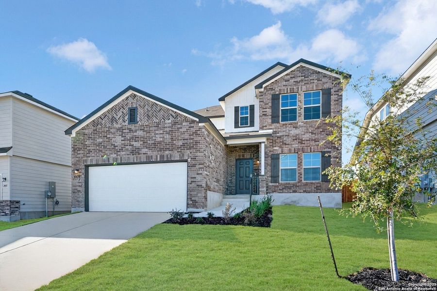 Front exterior of a new home in Paloma Park, Converse, TX, highlighting curb appeal (Image 20). Front exterior of a new home in Paloma Park, Converse, TX, highlighting curb appeal (Image 20).