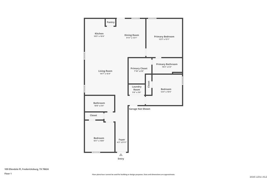 2D floor plan layout of this home in Friendship Oaks, Fredericksburg, TX (Image 3).