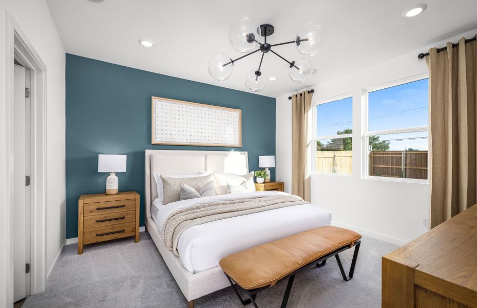 Representative furnished interior of a home built from the Afton by Pulte Homes in Crosswinds, Kyle (Image 9).
