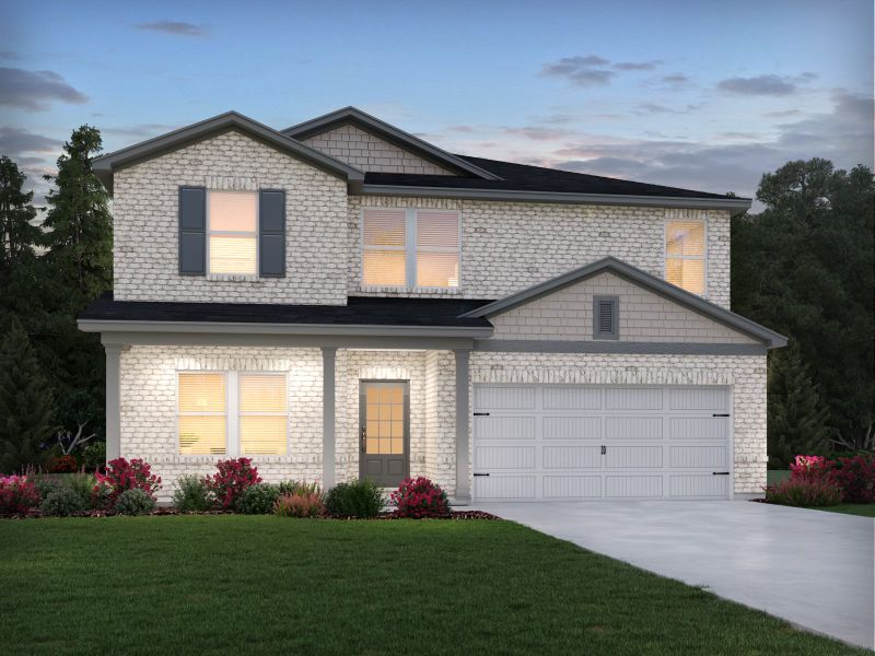 Representative exterior photo of a completed home built from the Chatham by Meritage Homes in Harmony Manor, Fairburn, GA (Image 2).