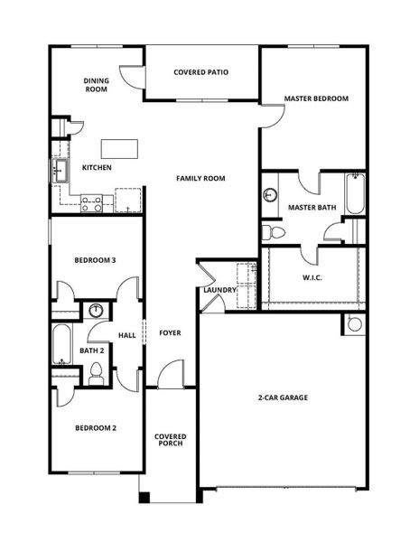 2D floor plan layout of this home in Pinewood Trails, Cleveland, TX (Image 3).