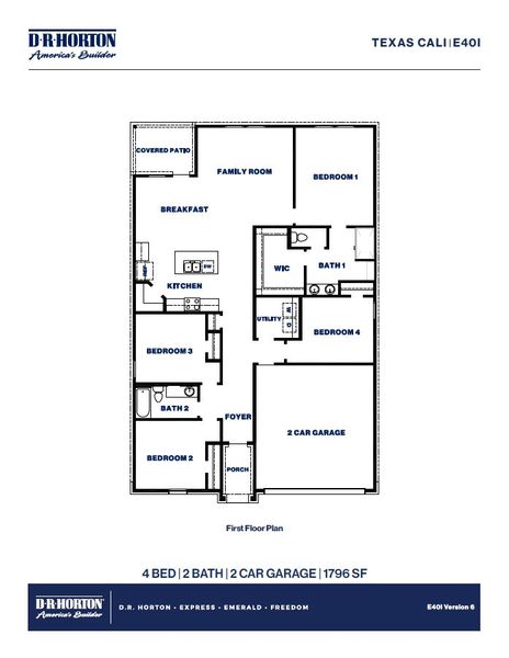 2D floor plan layout of this home in Cypress Green, Hockley, TX (Image 3).