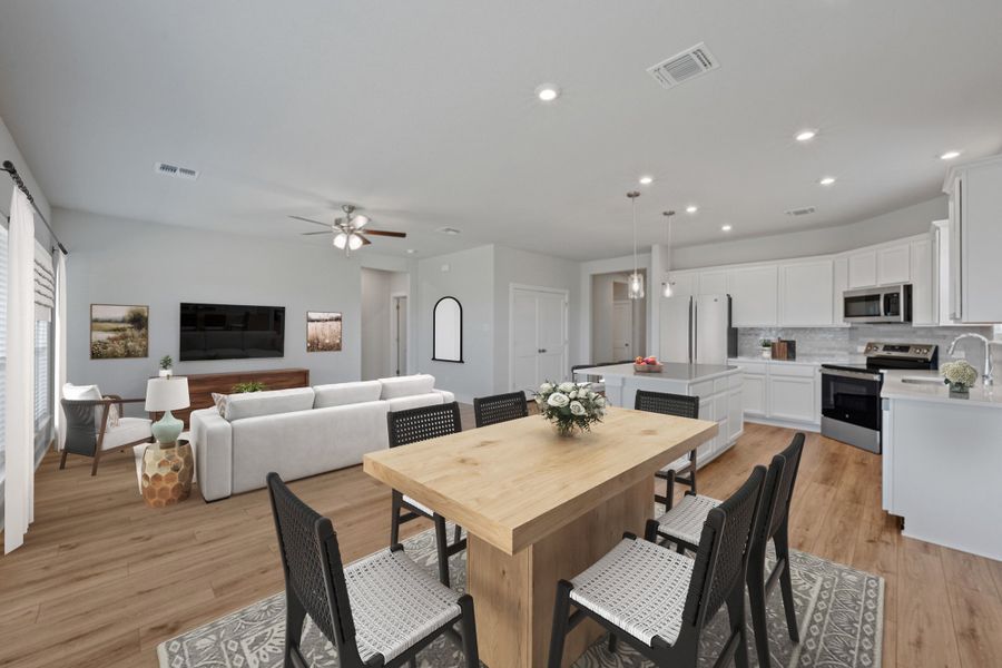 Representative furnished interior of a home built from the Austen by Omega Builders in North Point, Temple (Image 5).
