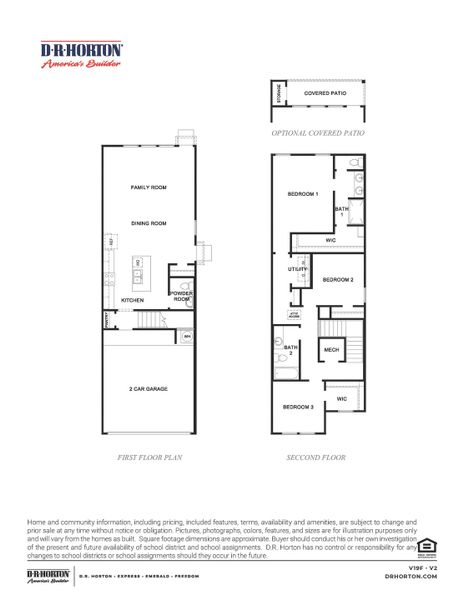 2D floor plan layout for the V19F by D.R. Horton in Cay Landing, Houston, TX (Image 1). 2D floor plan layout for the V19F by D.R. Horton in Cay Landing, Houston, TX (Image 1).