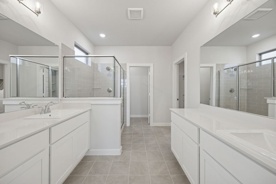 Primary Bathroom in the Wimbledon home plan by Trophy Signature Homes – REPRESENTATIVE PHOTO