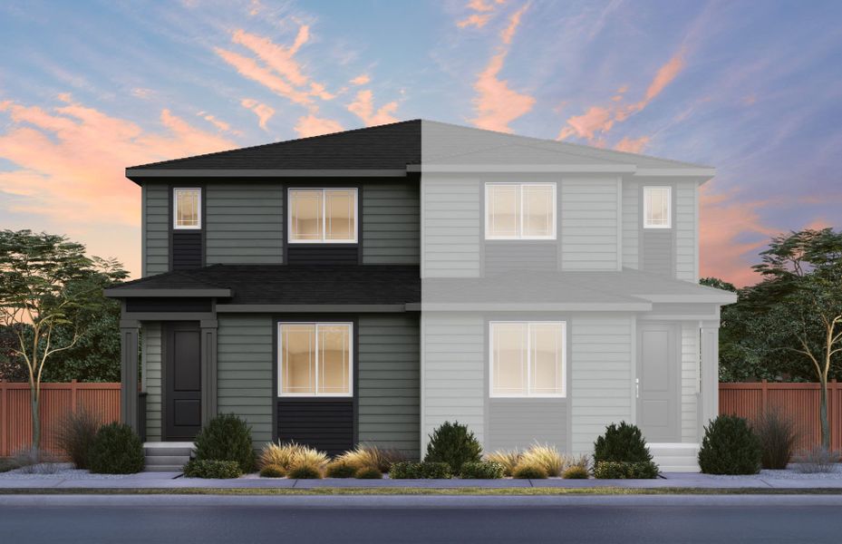 Representative exterior photo of a completed home built from the Altair by Pulte Homes in Sky Ranch, Aurora, CO (Image 5). Representative exterior photo of a completed home built from the Altair by Pulte Homes in Sky Ranch, Aurora, CO (Image 5).