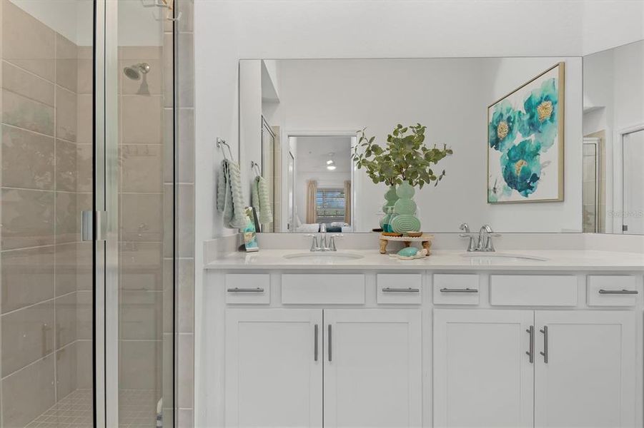 Furnished interior view inside a new home in Heritage Landing, Punta Gorda (Image 27).