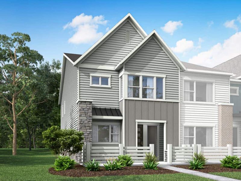 Representative exterior photo of a completed home built from the Wilson by Tri Pointe Homes in Townes at Chatham Park, Pittsboro, NC (Image 2). Representative exterior photo of a completed home built from the Wilson by Tri Pointe Homes in Townes at Chatham Park, Pittsboro, NC (Image 2).