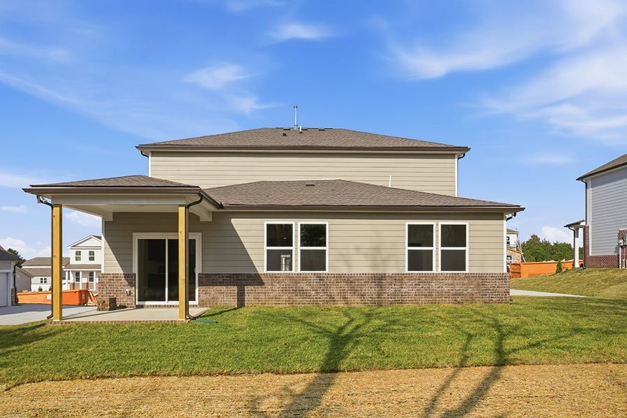 A house with a brick wall. A house with a brick wall.