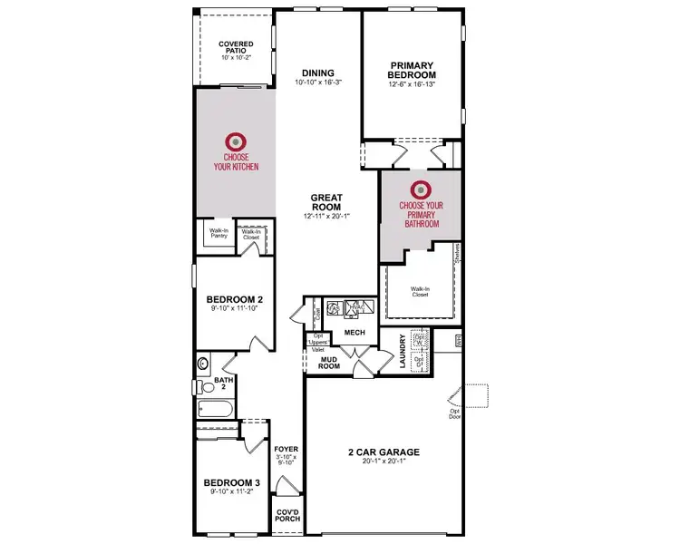2D floor plan layout of this home in Willows at Bella Vista Farms, San Tan Valley, AZ (Image 3).