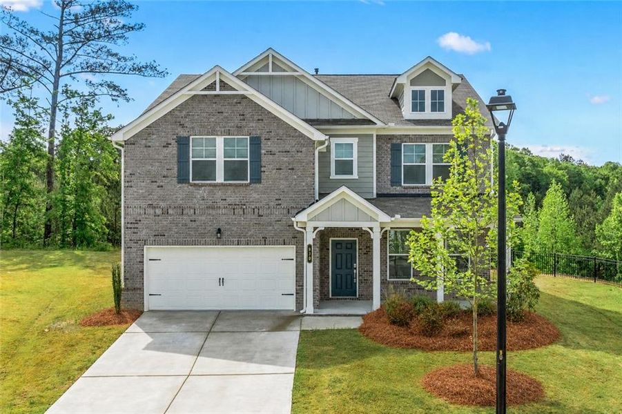 Front exterior of a new home in , Lawrenceville, GA, highlighting curb appeal (Image 27).