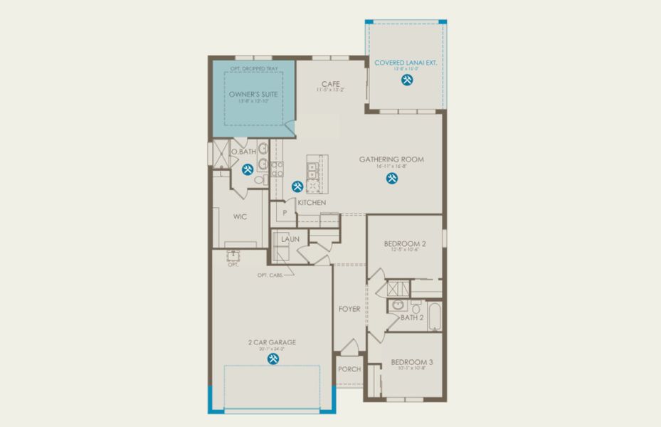 2D floor plan layout of this home in Harbor Isle, Vero Beach, FL (Image 3).