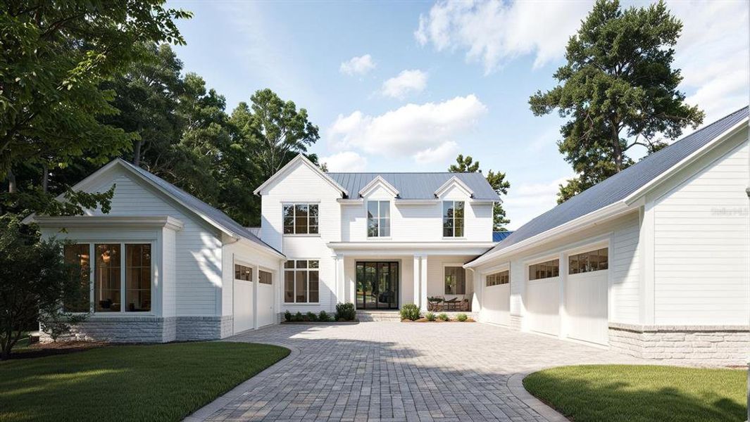 Front exterior of a new home in Briley Farm, Oakland, FL, highlighting curb appeal (Image 1). Front exterior of a new home in Briley Farm, Oakland, FL, highlighting curb appeal (Image 1).