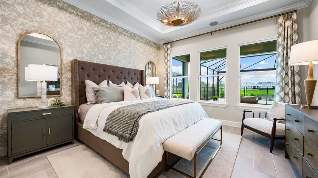 Furnished interior view inside a new home in Esplanade by the Islands, Naples (Image 12).