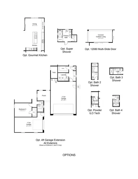 2D floor plan layout of this home in Ladera Trails, Queen Creek, AZ (Image 4).