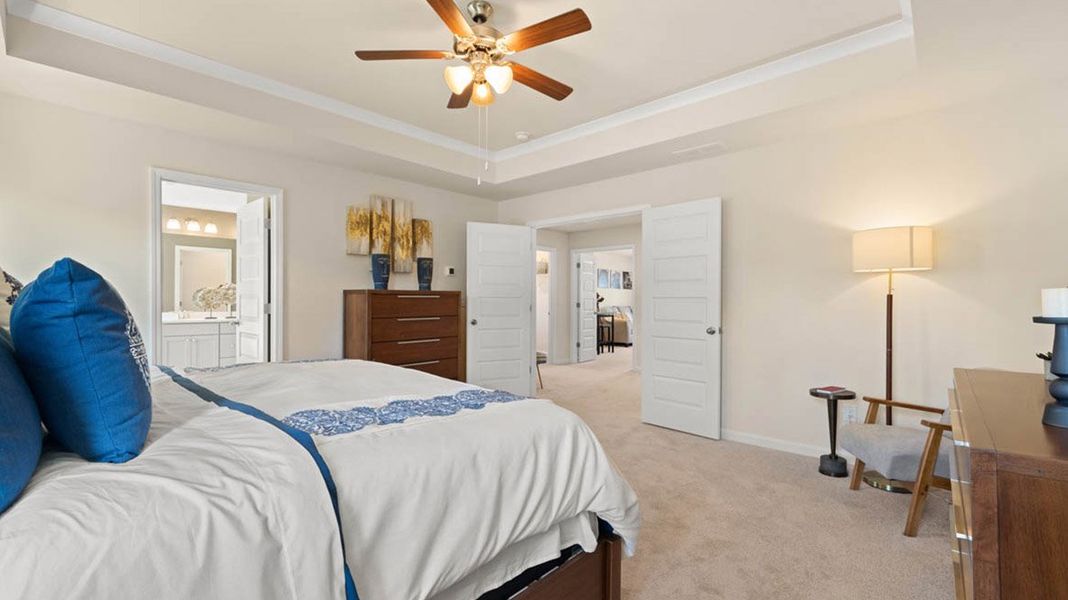 Representative furnished interior of a home built from the Fleetwood by D.R. Horton in Evergreen Crossing, Locust Grove (Image 31).