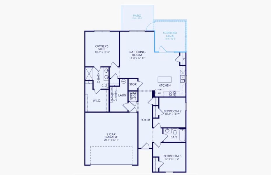 2D floor plan layout of this home in Heartwood, Richmond Hill, GA (Image 3).