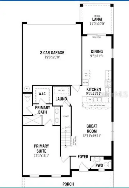 2D floor plan layout of this home in Rainwood, Groveland, FL (Image 3). 2D floor plan layout of this home in Rainwood, Groveland, FL (Image 3).