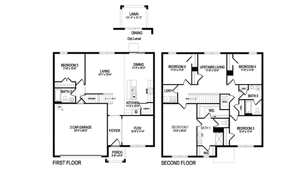 2D floor plan layout for the Hayden by D.R. Horton in Venetian Grove, Vero Beach, FL (Image 3).