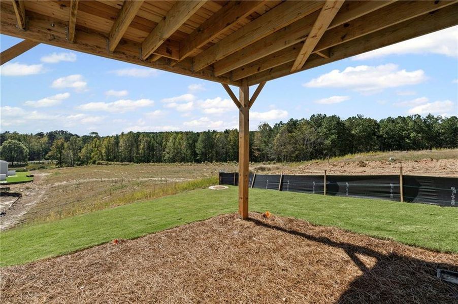 Exterior details and patio area of a home in Villas at Gold Creek, Dawsonville (Image 3).