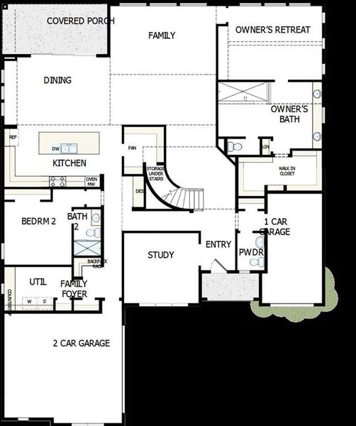 2D floor plan layout of this home in Northshore at Lakewood Village - Classic Series, Lakewood Village, TX (Image 3). 2D floor plan layout of this home in Northshore at Lakewood Village - Classic Series, Lakewood Village, TX (Image 3).