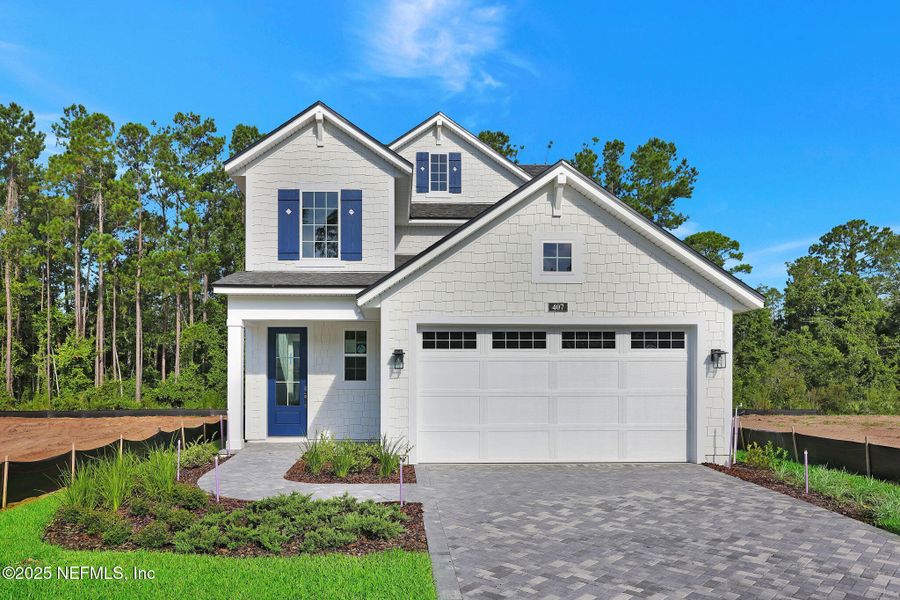 Front exterior of a new home in Reflections at Nocatee, Nocatee, FL, highlighting curb appeal (Image 1).
