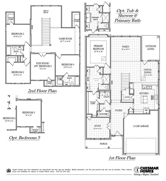 2D floor plan layout for the Shenandoah 50′ by Chesmar Homes in Prominence – Now Selling, San Antonio, TX (Image 3).