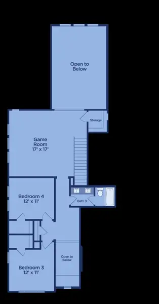 2D floor plan layout for the Lampasas by UnionMain Homes in Legacy Hills, Celina, TX (Image 4).