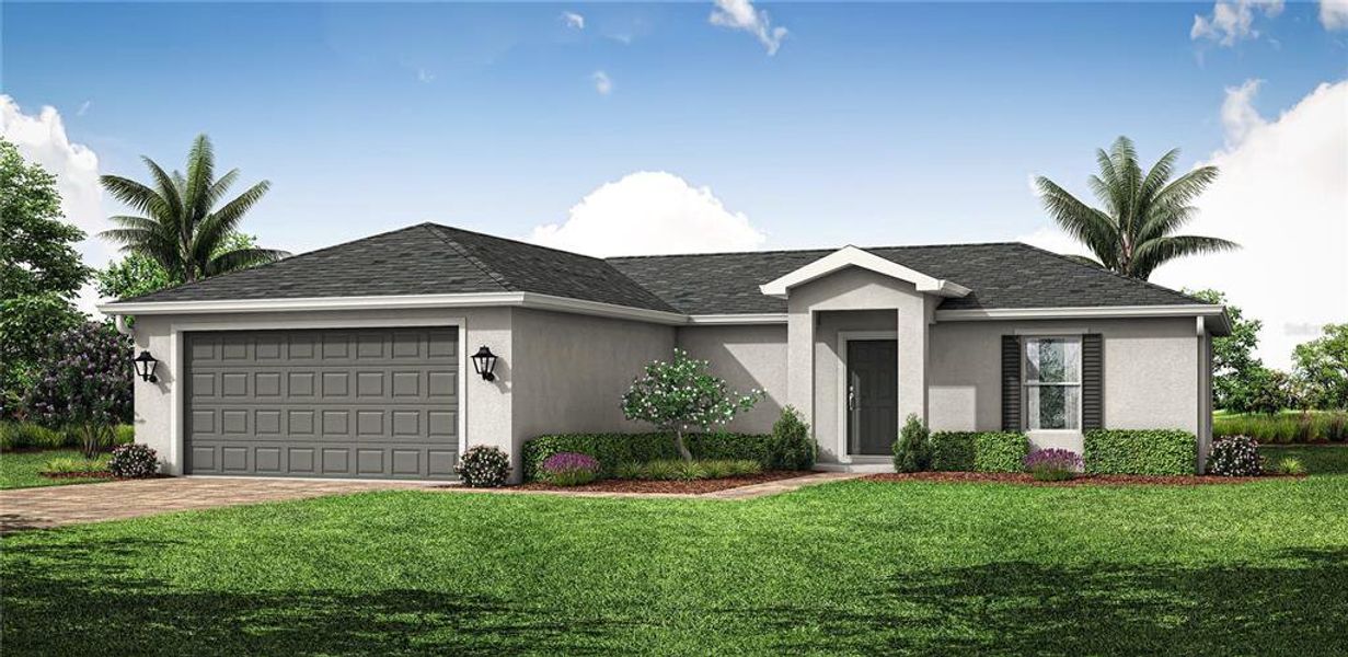 Front exterior of a new home in Port Charlotte, Port Charlotte, FL, highlighting curb appeal (Image 1). Front exterior of a new home in Port Charlotte, Port Charlotte, FL, highlighting curb appeal (Image 1).
