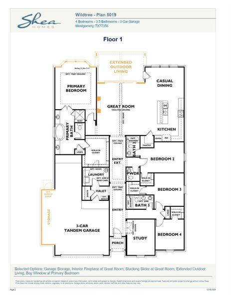 2D floor plan layout of this home in WILDTREE 60', Montgomery, TX (Image 2). 2D floor plan layout of this home in WILDTREE 60', Montgomery, TX (Image 2).