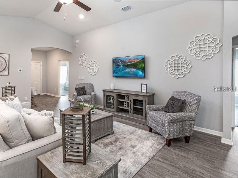 Furnished interior view inside a new home in Estates at Hickory Cove - Single-Family Homes, St. Cloud (Image 19). Furnished interior view inside a new home in Estates at Hickory Cove - Single-Family Homes, St. Cloud (Image 19).