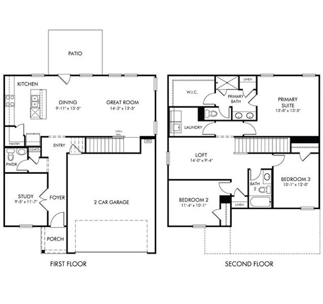 2D floor plan layout of this home in Ivey Township, Dallas, GA (Image 3).