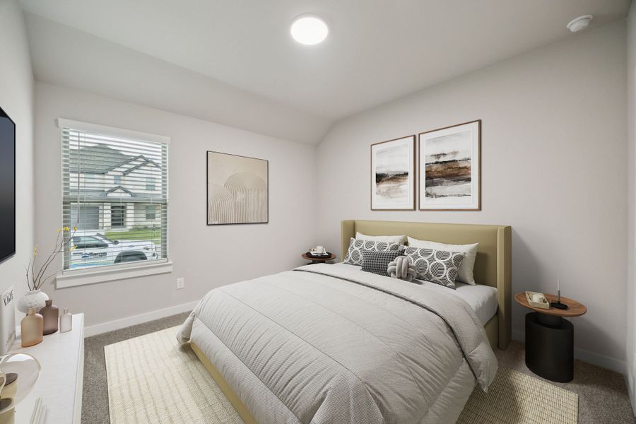 Bedroom in the Oscar home plan by Trophy Signature Homes – REPRESENTATIVE PHOTO