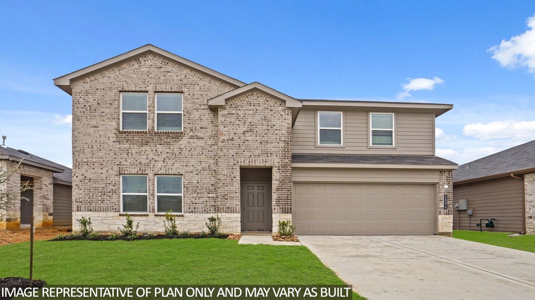 Representative exterior photo of a completed home built from the Perry by D.R. Horton in Grand Pines, Magnolia, TX (Image 17). Representative exterior photo of a completed home built from the Perry by D.R. Horton in Grand Pines, Magnolia, TX (Image 17).