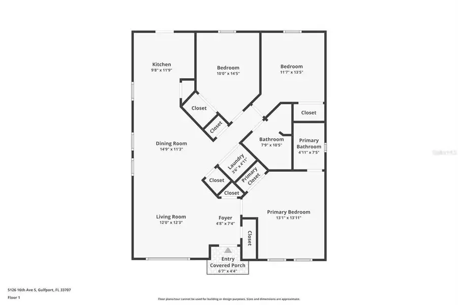 2D floor plan layout of this home in , Gulfport, FL (Image 3).