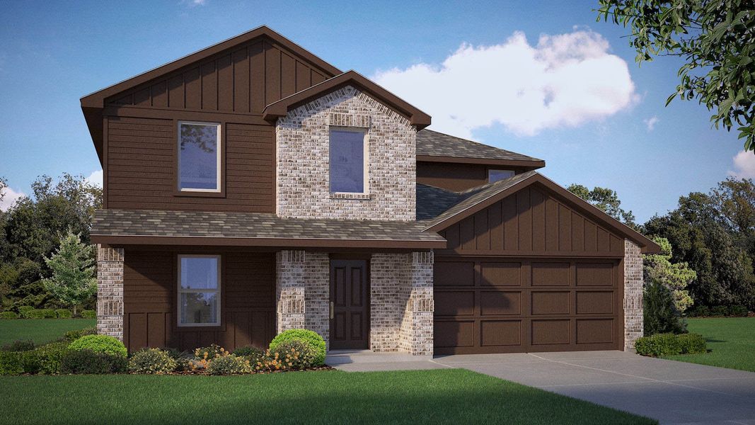 Representative exterior photo of a completed home built from the CALLAHAN by D.R. Horton in Longhorn Estates, Fort Worth, TX (Image 1). Representative exterior photo of a completed home built from the CALLAHAN by D.R. Horton in Longhorn Estates, Fort Worth, TX (Image 1).