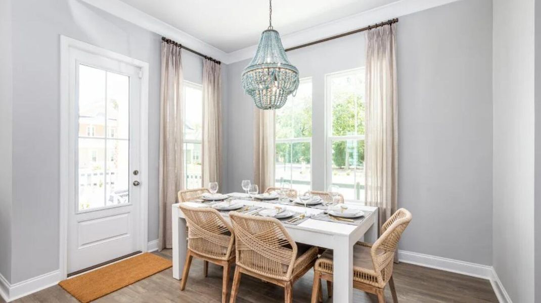 Furnished interior view inside a new home in Heron's Walk at Summers Corner: Row Collection, Summerville (Image 9).