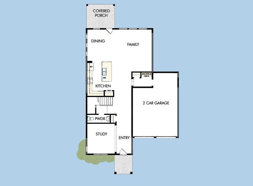 2D floor plan layout for the The Wheatley by David Weekley Homes in Point Hope - Village Collection, Charleston, SC (Image 5).