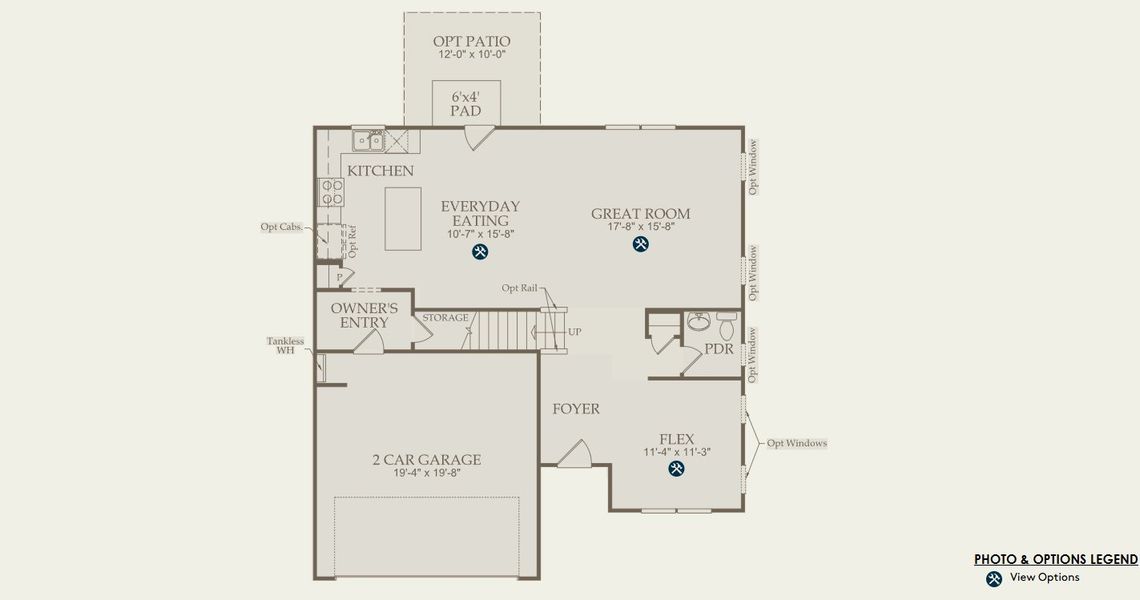 2D floor plan layout for the Aspire by Pulte Homes in Wimberly, Angier, NC (Image 3).