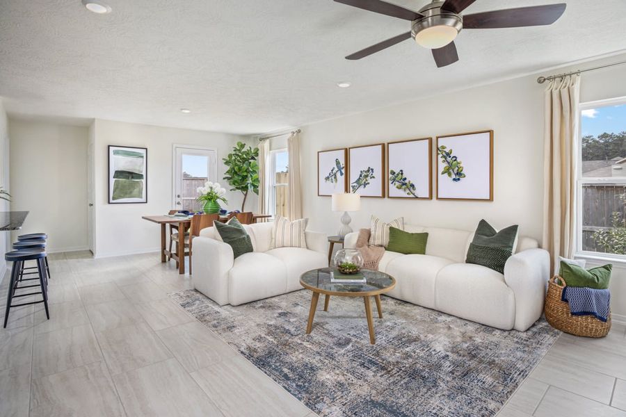Representative furnished interior of a home built from the 1360 Modeled by KB Home in Sagecrest Trails, Conroe (Image 4).