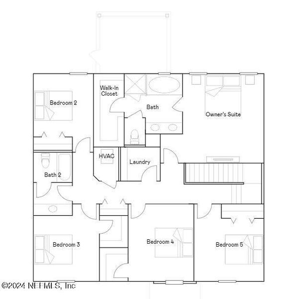 2D floor plan layout of this home in Saddle Oaks, Jacksonville, FL (Image 3).