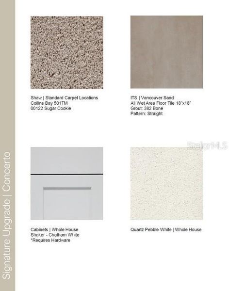 Sample of building materials used in homes in Cove at Coasterra, Palmetto (Image 13). Sample of building materials used in homes in Cove at Coasterra, Palmetto (Image 13).