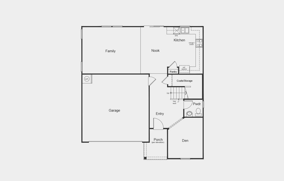2D floor plan layout for the 2177 Modeled by KB Home in Wellington Pointe Classic, Monroe, NC (Image 4). 2D floor plan layout for the 2177 Modeled by KB Home in Wellington Pointe Classic, Monroe, NC (Image 4).