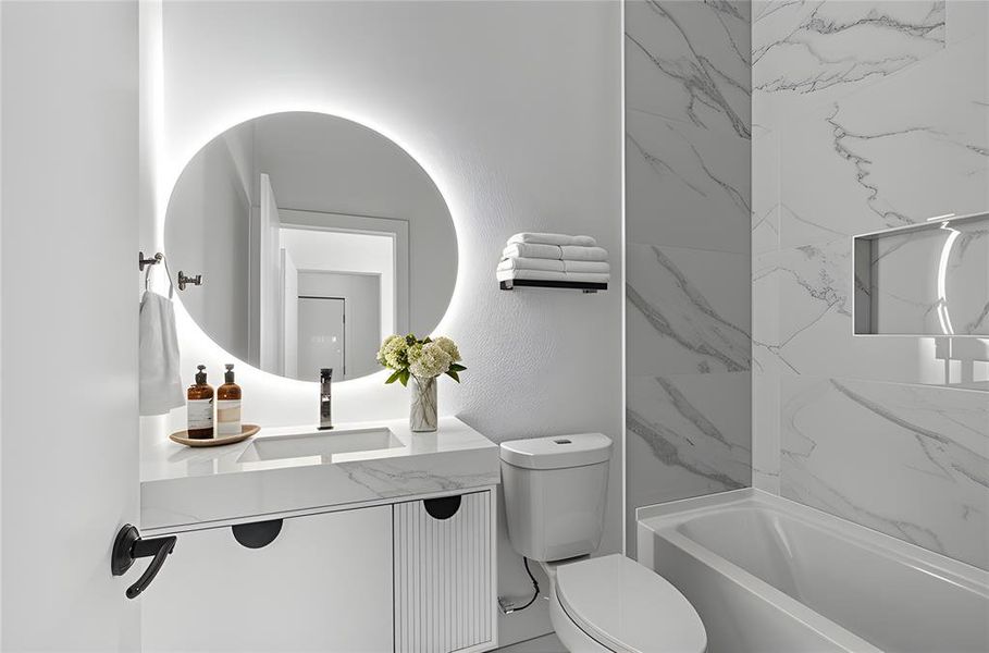 Furnished interior view inside a new home in , Dallas (Image 23).